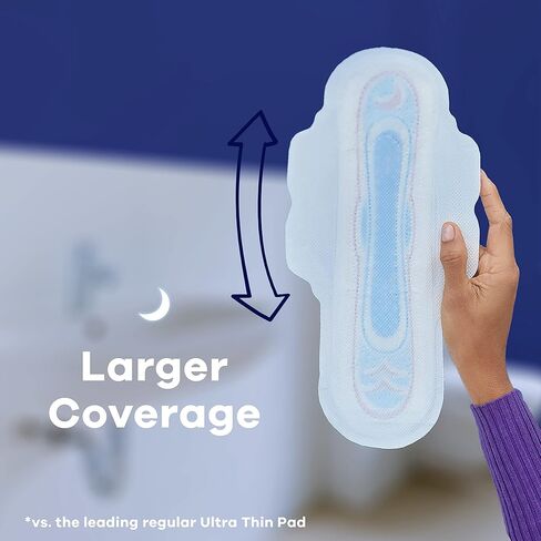 Always Ultra Thin Feminine Pads for Women, Size 5, Extra Heavy, Overnight Absorbency with Wings, 46 Count x 2 Packs (92 Count Total) in Kuwait