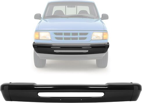 شريط وجه المصد الأمامي من KUAFU متوافق مع 1993-1997 Ford Ranger Ranger XL Sport لاستبدال FO1002427 F57Z17757AA-PFM كروم فولاذي فضي in Saudi Arabia