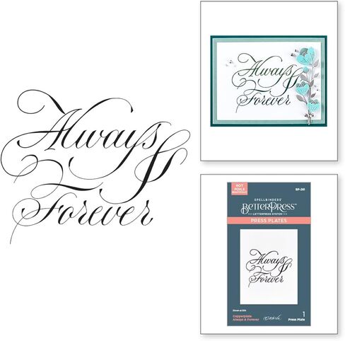 Spellbinders Copperplate Always & Forever Press Plate, Multi in Saudi Arabia