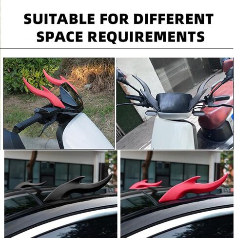 Car Roof Decoration 3D Devil Horn Car Accessories Stickers Beans Fun Wacky for Car Topper Creative Exterior Accessory for Mailbox Garden Dog House Home Decorations(Black) in Saudi Arabia