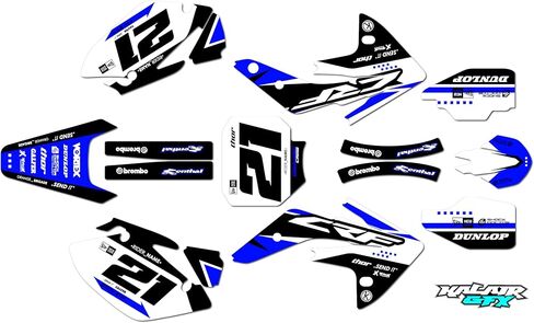 مجموعة رسومات لسيارة Honda CRF150R (2007-2023) سلسلة OGCREW Teal 16 Mil - مجموعة ملصقات رسومات السباق المخصصة للدراجة الترابية، بدون بلاستيك in Kuwait