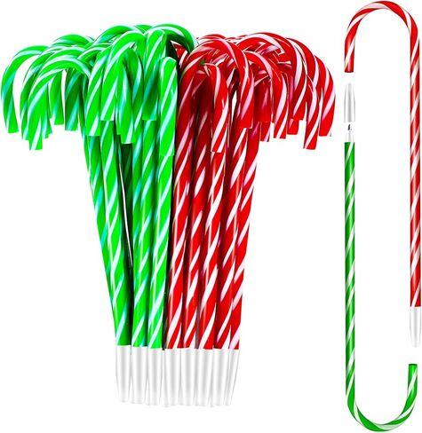 Outus 60 Pieces Christmas Candy Cane Pen Bulk Stripes Ballpoint Pens with Black and Blue Ink for Xmas Stocking Stuffers Classroom Gifts Holiday Party Favors Goodie Bag Fillers (Red White, Green White) in Saudi Arabia