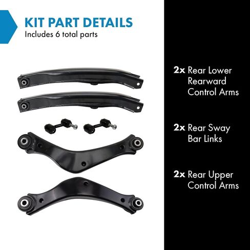 TRQ Rear Suspension Kit Control Arm Sway Bar Stabilizer Link Compatible with 2013-2016 Buick LaCrosse 2013-2017 Regal 2014-2020 Chevrolet Impala 2013-2015 Malibu 2016 Malibu Limited in Saudi Arabia