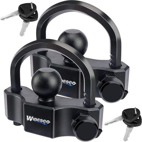 Universal Trailer Coupler Lock Trailer Locks, Adjustable Heavy-Duty Trailer Hitch Lock Fit 1-7/8 Inch, 2 Inch, 2-5/16 Inch Couplers with 2 Keys Alike (Black) in Saudi Arabia