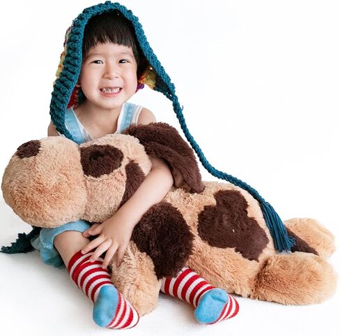 لعبة قطيفة على شكل كلب محشو لابرادور ريتريفر حيوان محشو قابل للاحتضان للأطفال والبنات والأولاد وأعياد الميلاد مقاس 76.2 سم بني in Kuwait