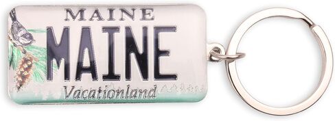Westmon Works Maine Keychain تذكارية Vacationland لوحة ترخيص حلقة مفاتيح معدنية in Saudi Arabia