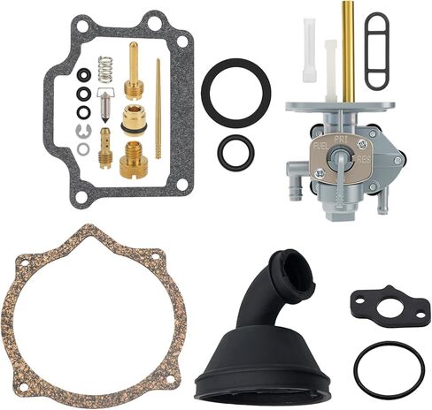 Carburetor Carb Rebuild Repair Kit 1987-2006,Fuel Petcock Valve Switch,Intake Boot Rubber Carb Air Cleaner and New Genuine Recoil Pull Start Starter Gasket 87-06#B110 for Suzuki LT80 Quadsport in Saudi Arabia