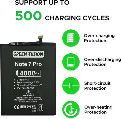 بطارية بديلة جديدة من GREEN FUSION 0 Cycle BN59 متوافقة مع Xiaomi Redmi Note 10S وRedmi Note 10 4G مع الأدوات والتعليمات in Saudi Arabia