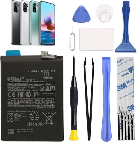 GREEN FUSION New 0 Cycle BN59 Replacement Battery Compatible with Xiaomi Redmi Note 10S & Redmi Note 10 4G with Tools in Kuwait