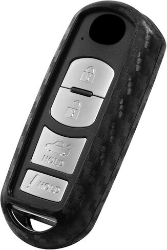 Key Fob Case Carbon Fiber Pattern Silicone Cover Compatible with Mazda 3 Sedan 6 CX-3 CX-5 CX-7 CX-9 MX-5 Miata Compatible with Fiat 124 Spider 2 3 4 Button in Saudi Arabia