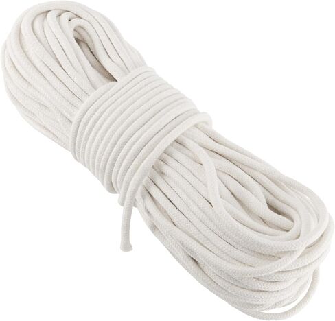 328 Feet #8 Sash Cord, 1/4 Inch Cotton Sash Cord, White Sash Cord for Window, Clotheslines, Decoration, Tie Down, Camping in Kuwait