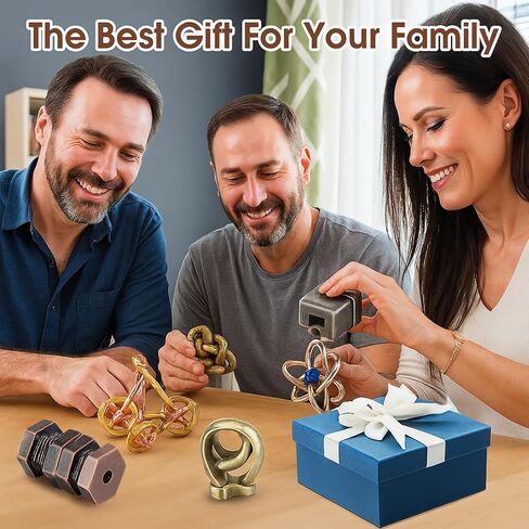 Wettarn 9 Pcs Metal Brain Teaser Puzzles Teaser 3D Steel Puzzle for Adults Unlock Interlocking Games IQ Education Smart Logic Test Toys for Adults Mind Challenge(Novelty Style) in Kuwait