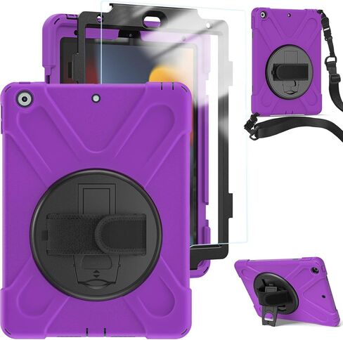 iPad 9.7 inch Case for iPad 6th Generation 2018/ iPad 5th Generation 2017/ iPad Air 2 2014/ iPad Pro 9.7 2016 for Kids Girls | Rugged Cute Cover with Handle&Strap for iPad 9.7" | Rainbow Pink in Saudi Arabia