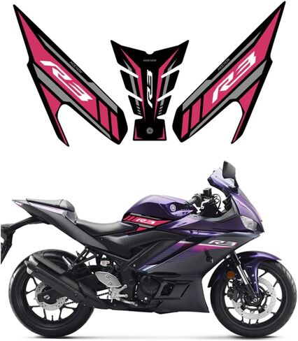 ALmart Motorcycle Fuel Tank Sticker Decal Knee Grip Traction Pad Protector Compatible with Yamaha YZF-R3 2019+ (Type4) in Saudi Arabia