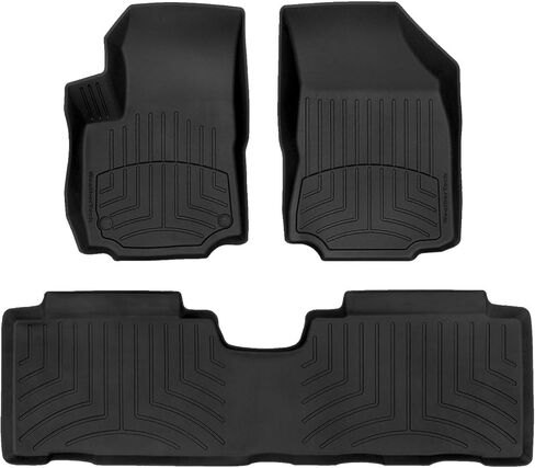سجادات أرضية Weathertech FloorLiner HP Custom Fit لسيارة شيفروليه إكوينوكس الصف الأول والثاني (441176-1-2IM)، أسود in Kuwait