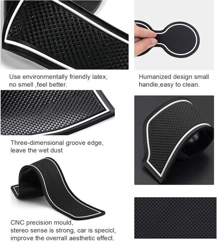 2025 2024 Sonata Door Slot Mats Console Liners for 2024 2025 Hyundai Sonata Accessories Center Console Liner Inserts for 2024 Hyundai Sonata Door Slot Mats Non-Slip Anti-dust Rubber Mats Red 15Pcs/Set in Saudi Arabia