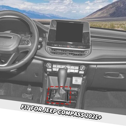 Jimen مناسب لسيارة Jeep Compass 2021-2024، إطار غطاء ناقل الحركة لوحدة التحكم المركزية (أحمر) in Saudi Arabia