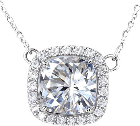 Moissanite Pendant Necklace 1CT 925 Sterling Silver D Color Ideal Cut Diamond Necklace for Women with Certificate of Authenticity in Saudi Arabia