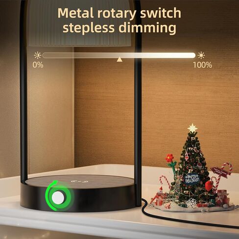 Koopala 15W Wireless Charging Bedside LED Table Lamps Set of 2, Modern Small Nightstand Lights with Type-C&USB-Port, Dimmable Night Desk Lamp for Reading Bedroom Dinner Living Room Home Office-Black in Saudi Arabia