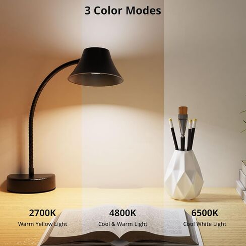 TONYFUL Bed Reading Light, Eye Care Headboard Lamp, No Drilling Headboard Light, 5 Color Temperatures & 10 Brightness Bed Lamp, Flexible Gooseneck, Top Ambient Lighting Bedside Lamp(Black) in Saudi Arabia