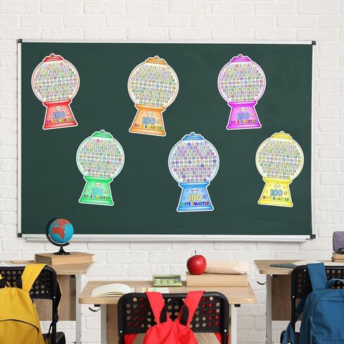 Sereliy 36 PCS 100th Day of Smarter Large Coloring Posters Paper DIY Gumball Machine Happy 100 Days Crafts Stickers for Supplies Activities (Bubble) in Saudi Arabia