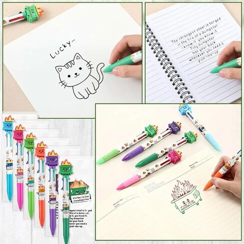 Kosiz 24 Set Christmas Funny Dumpster Accessories Office Desk Gifts, Multicolor Fire Ballpoint Pens & Encouraging Bookmarks Response Team Employee Appreciation Gift Bulk for Coworker Teacher in Saudi Arabia