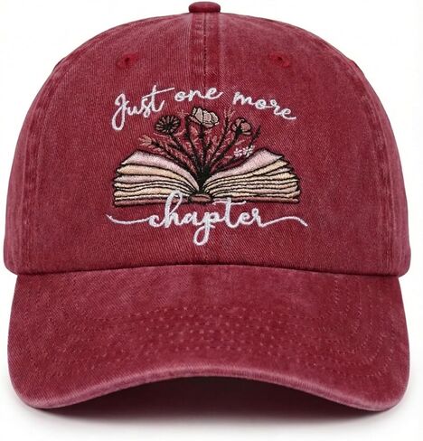 InnoBeta Book Lover Gifts Cap for Women - Adjustable Vintage Washed Cotton Embroidered Hat - Reading Gifts for Book Worm, Librarians, Readers in Saudi Arabia