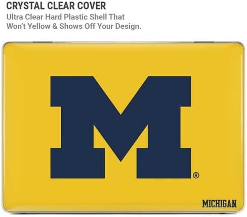 حافظة Skinit + غلاف متوافق مع جهاز MacBook Pro 14in (2021) - تصميم أصفر بشعار Michigan M مرخص رسميًا in Saudi Arabia