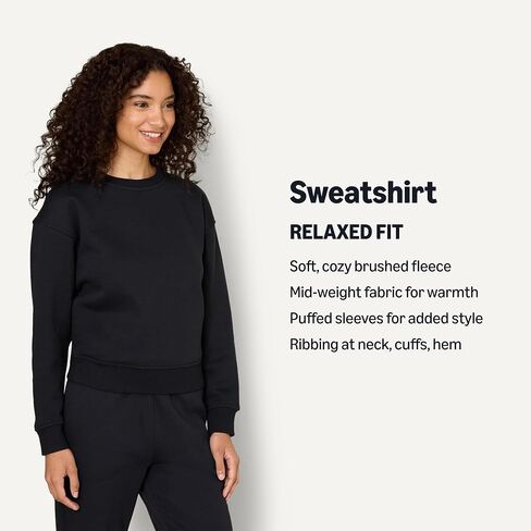 Amazon Essentials x Sofia Grainge Women's Boxy Drop Shoulder Crewneck Sweatshirt in Saudi Arabia