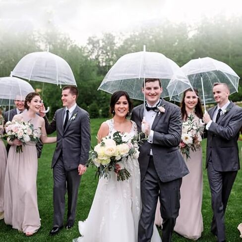Clear Bubble Dome Wedding Umbrella Large Canopy Transparent Coverage Clear Travel Stick Umbrellas for Rain Adult Women,Umbrella-Automatic Open Grip Handle Perfect for Weddings Concert in Saudi Arabia