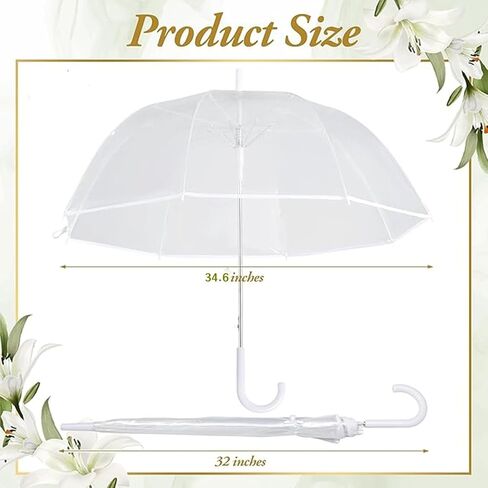 Clear Bubble Dome Wedding Umbrella Large Canopy Transparent Coverage Clear Travel Stick Umbrellas for Rain Adult Women,Umbrella-Automatic Open Grip Handle Perfect for Weddings Concert in Saudi Arabia