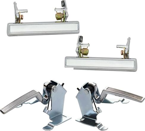 TRQ Door Handle Kit 4 Piece Chrome Compatible with 82-86 Bonneville 78-87 Caballero 78-81 Century 78-88 Cutlass Supreme El Camino 78-80 Grand Am Grand Prix Lemans 78-82 Malibu Monte Carlo Regal in Saudi Arabia
