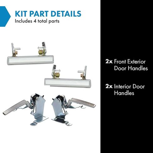 TRQ Door Handle Kit 4 Piece Chrome Compatible with 82-86 Bonneville 78-87 Caballero 78-81 Century 78-88 Cutlass Supreme El Camino 78-80 Grand Am Grand Prix Lemans 78-82 Malibu Monte Carlo Regal in Saudi Arabia