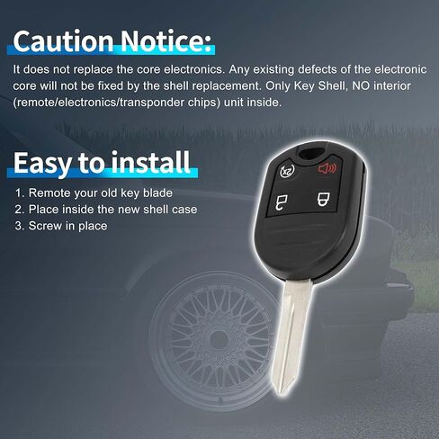 X AUTOHAUX مفتاح شل حافظة دخول بدون مفتاح عن بعد مفتاح فوب استبدال الحال بالنسبة لفورد إيدج 2011-2015 لفورد إكسبلورر 2011-2015 4 أزرار CWTWB1U793 in Saudi Arabia