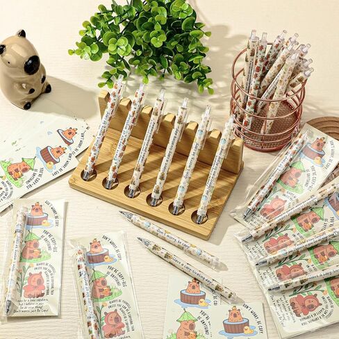 48 Sets Capybara Party Favors Bulk 0.5mm Cute Capybara Mechanical Pencils with Bookmarks Cartoon Retractable Pencils Employee Appreciation Gifts for Coworkers Teachers Office Staff Valentines Gifts in Saudi Arabia