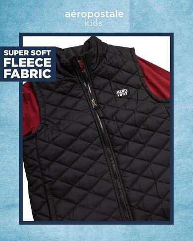 AEROPOSTALE Boys' Sweatsuit Set - 3 Piece Zip Up Hoodie, Puffer Vest and Jogger Sweatpants - Boys' Activewear Set (4-12) in Kuwait