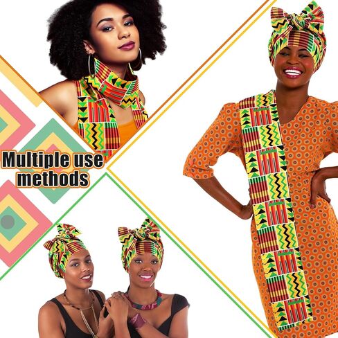African Kente Stole African Print Sash African Kente Scarf Graduation Black History Kwanzaa Gifts for Adults in Kuwait
