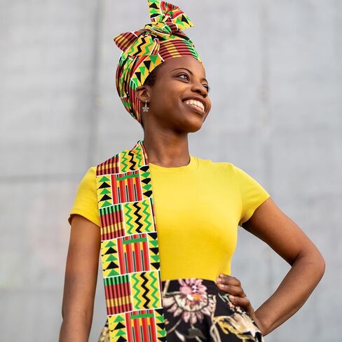 African Kente Stole African Print Sash African Kente Scarf Graduation Black History Kwanzaa Gifts for Adults in Kuwait