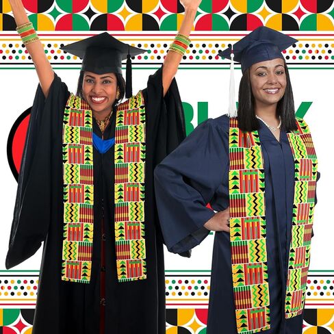 African Kente Stole African Print Sash African Kente Scarf Graduation Black History Kwanzaa Gifts for Adults in Kuwait