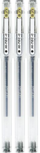 Pilot Hi-Tec-C 025 Gel Ink Ballpoint Pen, Ultra Fine - 0.25mm, Black, LH-20C25-B, 3 Pack in Saudi Arabia