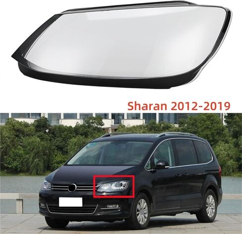 Compatible for VW Sharan 2012 to 2019 Lampshade Lamp Shade Headlight Shell Transparent Headlamp Cover Lens Plexiglass(Right) in Saudi Arabia