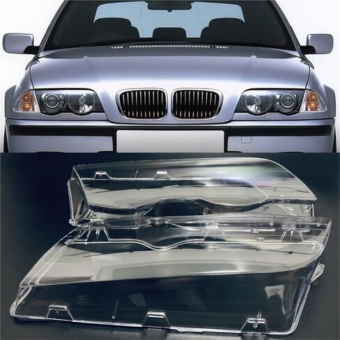 Compatible for BMW E46 4 Door 3-Series 1998 1999 2000 2001 1 Pair Headlight Lens Cover Clear Car Lamp Shell Transparent Lampshade in Saudi Arabia
