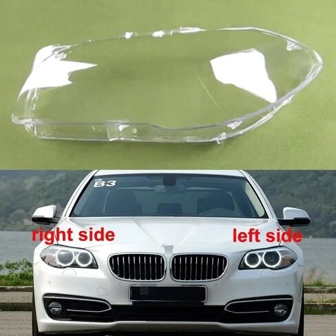 متوافق مع BMW 5 Series 2011 2012 2013 2014 2015 2016 2017 F18 F10 520 525 535 530 غطاء المصابيح الأمامية الشفاف غطاء عاكس الضوء الأمامي (1 قطعة الجانب الأيسر) in Saudi Arabia
