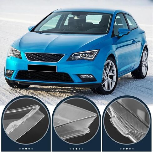 Compatible for Seat Leon 2013-2018 Car Headlamp Cover Lens Headlight Shell Plexiglass Lamp Shade Transparent Lampshade(Left) in Saudi Arabia