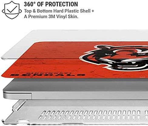 حافظة Skinit + غلاف متوافق مع جهاز MacBook Air 13in M1 (2021) - مرخص رسميًا من NFL Cincinnati Bengals - تصميم بديل متعثر in Saudi Arabia