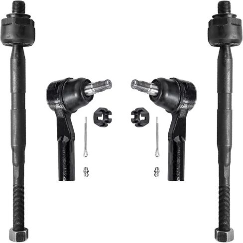 Detroit Axle - Front 4pc Tie Rods for 06-11 Chevrolet Colorado GMC Canyon, 07-08 Isuzu i-370, 4 Inner and Outer Tie Rod Ends 2006 2007 2008 2009 2010 2011 Replacement in Saudi Arabia