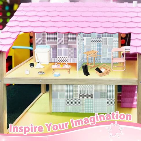 28Pcs Mini Dollhouse Furniture Accessories Miniature Laundry Playset Including Washing Machine, Ironing Board Iron, DIY Dollhouse Miniature Set for Birthday Gift for Toddler, Boys, Girls in Saudi Arabia