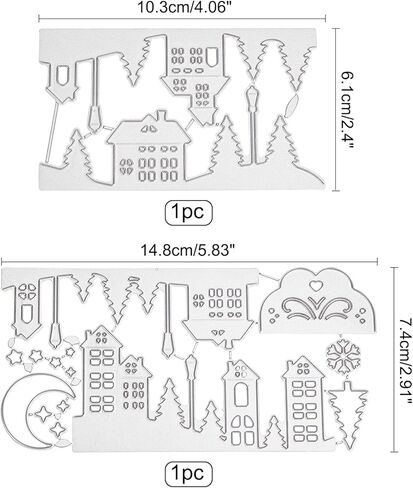2pcs Metal Christmas Winter House Cutting Dies Stencils for DIY Scrapbooking Album Decorative Wedding Invitation Card Making in Saudi Arabia