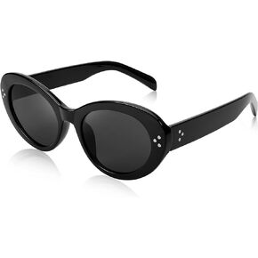 FEISEDY Y2k Oval Sunglasses Womens Thick Bold Retro Clout Goggles Round Cateye Shades B2313