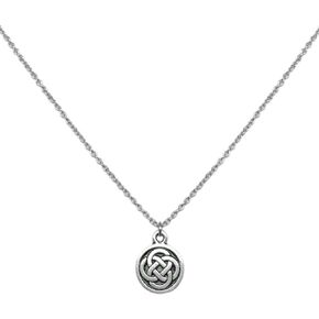 Loralyn Designs Small Celtic Knot Necklace Pewter Pendant Stainless Steel Chain (16-24 Inch)